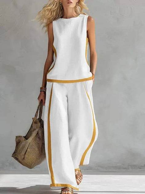 Aurene Linen Two-Piece Outfit