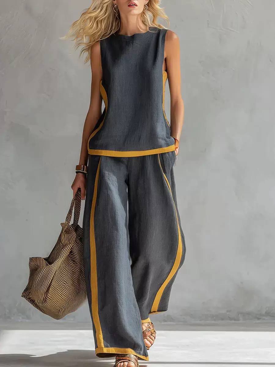 Aurene Linen Two-Piece Outfit