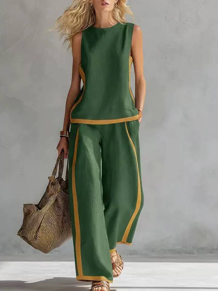 Aurene Linen Two-Piece Outfit