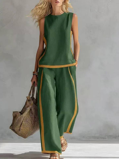 Aurene Linen Two-Piece Outfit