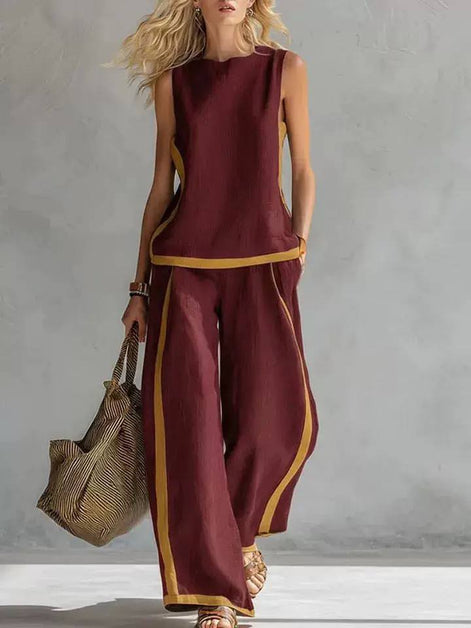 Aurene Linen Two-Piece Outfit