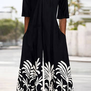 Floral Print Half Sleeve Jumpsuit