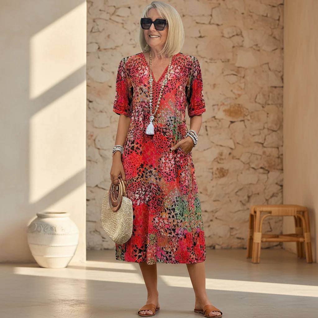 Rachel Vibrant Midi Dress