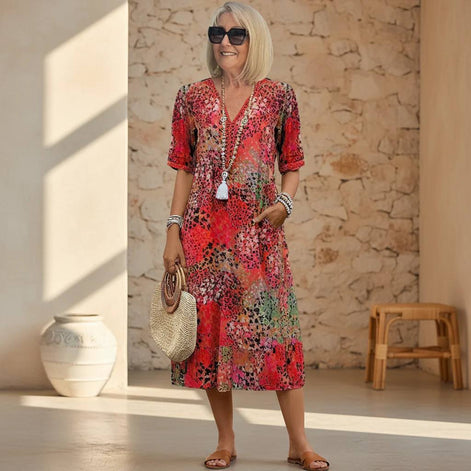 Rachel Vibrant Midi Dress