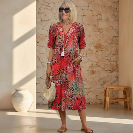 Rachel Vibrant Midi Dress