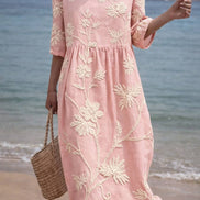 Summer Bloom Embroidered Dress