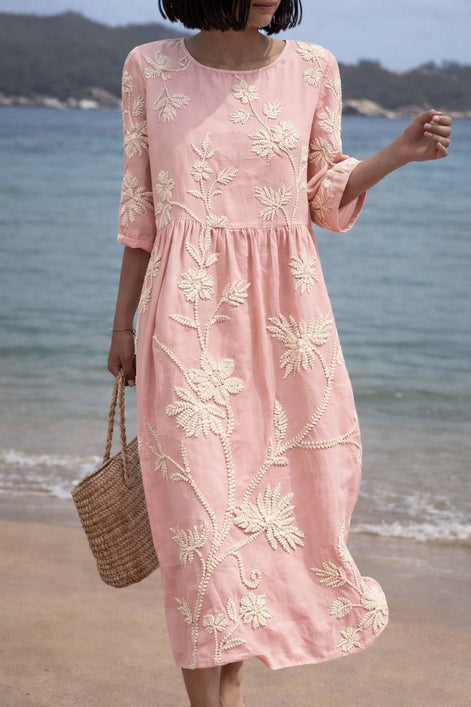 Summer Bloom Embroidered Dress