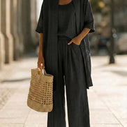 Isabella Linen-Cotton Three-Piece Set