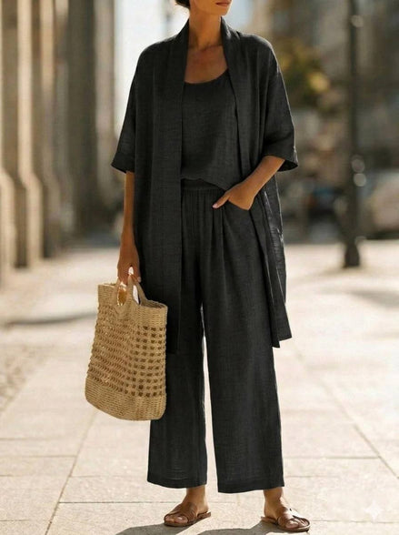 Isabella Linen-Cotton Three-Piece Set