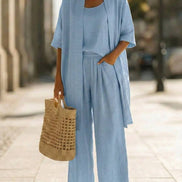 Isabella Linen-Cotton Three-Piece Set