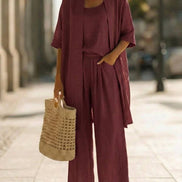 Isabella Linen-Cotton Three-Piece Set