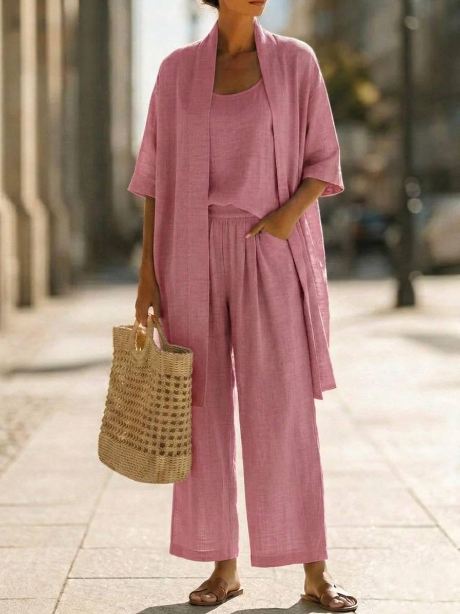 Isabella Linen-Cotton Three-Piece Set
