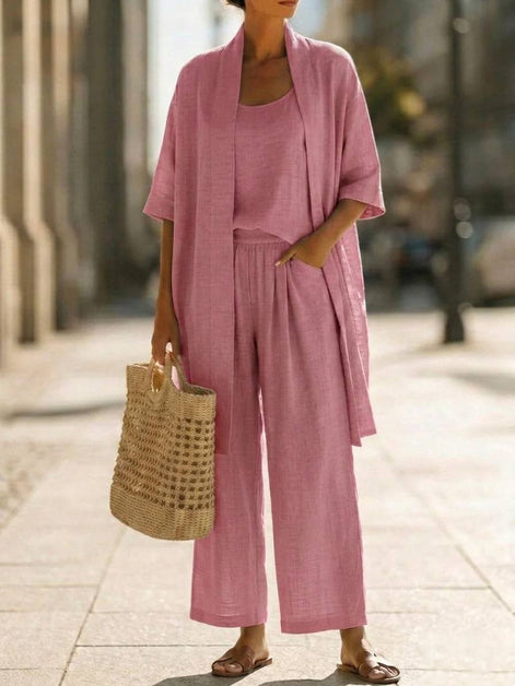 Isabella Linen-Cotton Three-Piece Set