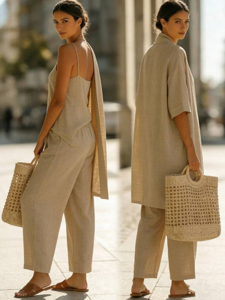 Isabella Linen-Cotton Three-Piece Set