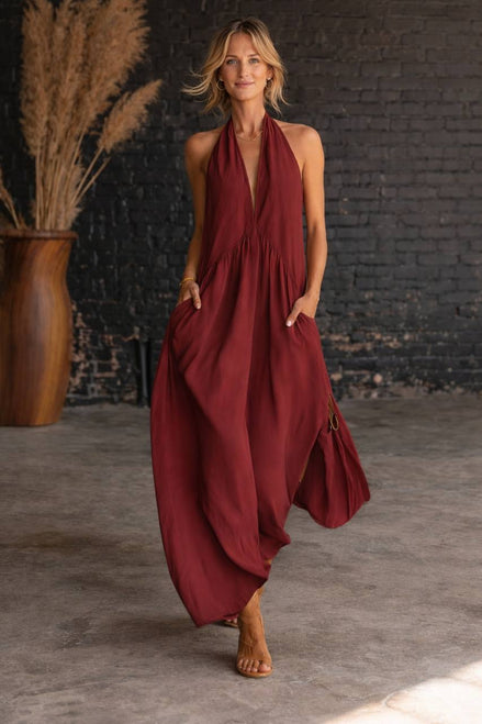 Relaxed Halter Maxi Dress