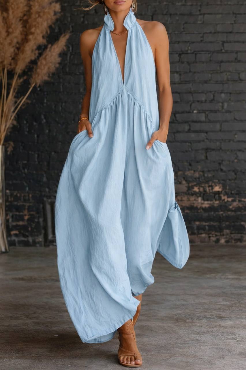 Relaxed Halter Maxi Dress