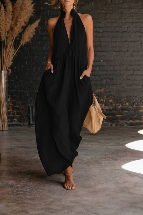 Relaxed Halter Maxi Dress