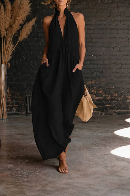 Relaxed Halter Maxi Dress