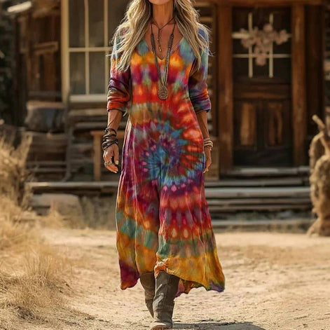 Bea Long Sleeve Vintage Casual Dress