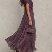 Ashley Vintage Elegant Chiffon Maxi Dress