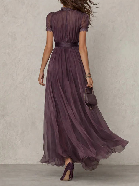 Ashley Vintage Elegant Chiffon Maxi Dress