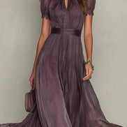 Ashley Vintage Elegant Chiffon Maxi Dress