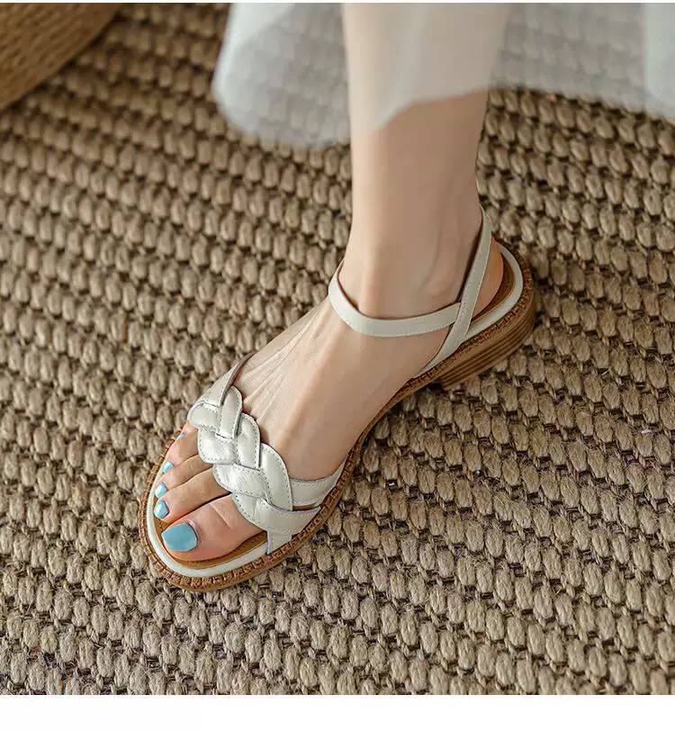 Braided Strap Ankle Sandals