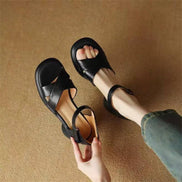 Cross Strap Comfort Heel Sandals