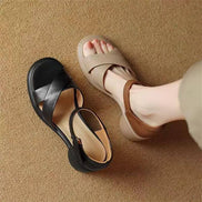 Cross Strap Comfort Heel Sandals