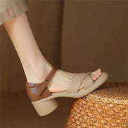 Cross Strap Comfort Heel Sandals