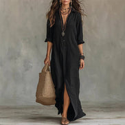 Neva Relaxed V-Neck Midi Dress