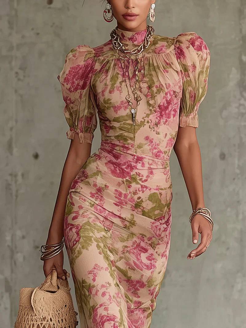 Racquella Vintage Floral Maxi Dress