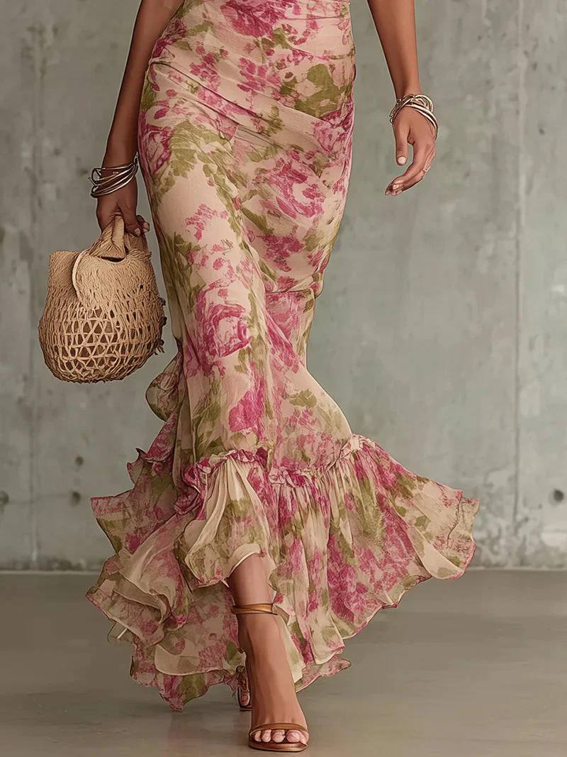 Racquella Vintage Floral Maxi Dress