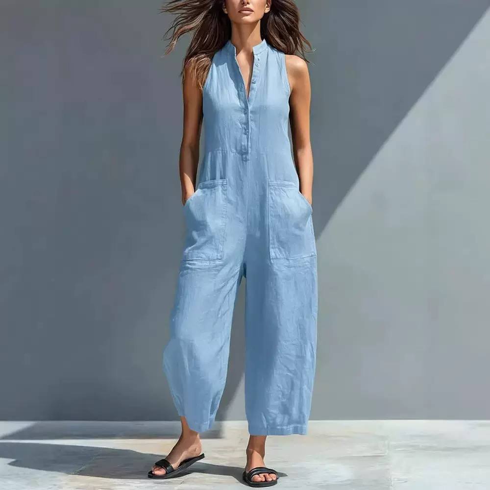 Relaxed Fit Sleeveless Utility Jumpsuit