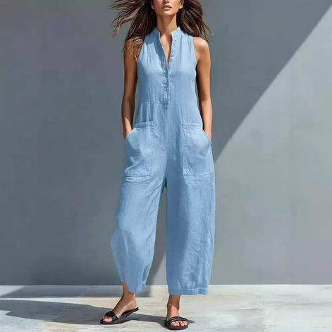 Relaxed Fit Sleeveless Utility Jumpsuit