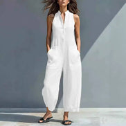Relaxed Fit Sleeveless Utility Jumpsuit