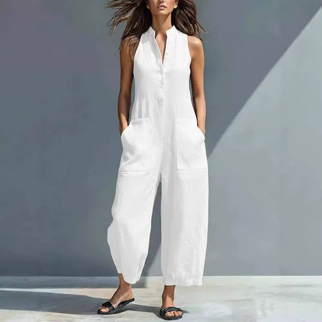 Relaxed Fit Sleeveless Utility Jumpsuit