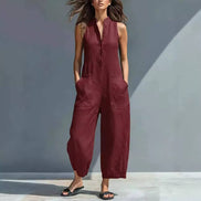 Relaxed Fit Sleeveless Utility Jumpsuit