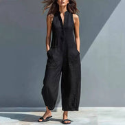 Relaxed Fit Sleeveless Utility Jumpsuit