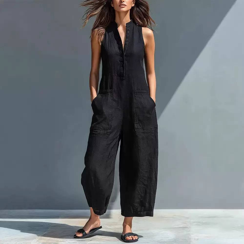 Relaxed Fit Sleeveless Utility Jumpsuit