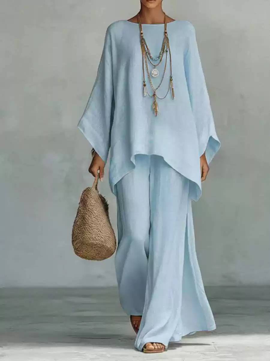 Relaxed Linen Two-Piece Lounge Set