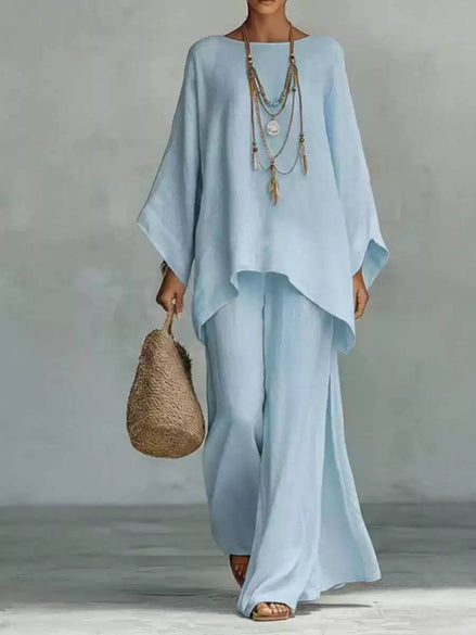 Relaxed Linen Two-Piece Lounge Set