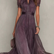 Elegant Lace Detail Flowing Maxi Dress