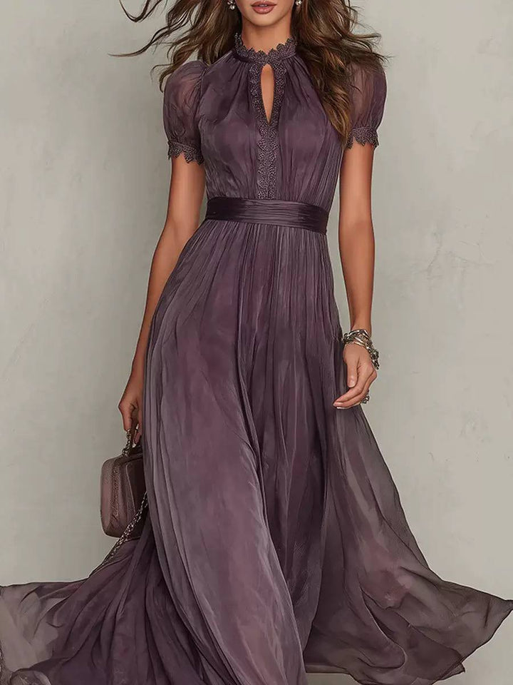 Elegant Lace Detail Flowing Maxi Dress
