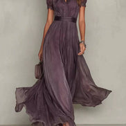 Elegant Lace Detail Flowing Maxi Dress