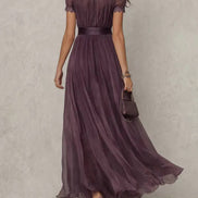 Elegant Lace Detail Flowing Maxi Dress