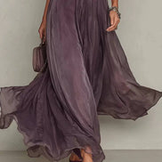 Elegant Lace Detail Flowing Maxi Dress