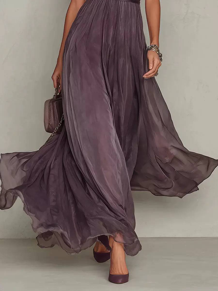Elegant Lace Detail Flowing Maxi Dress
