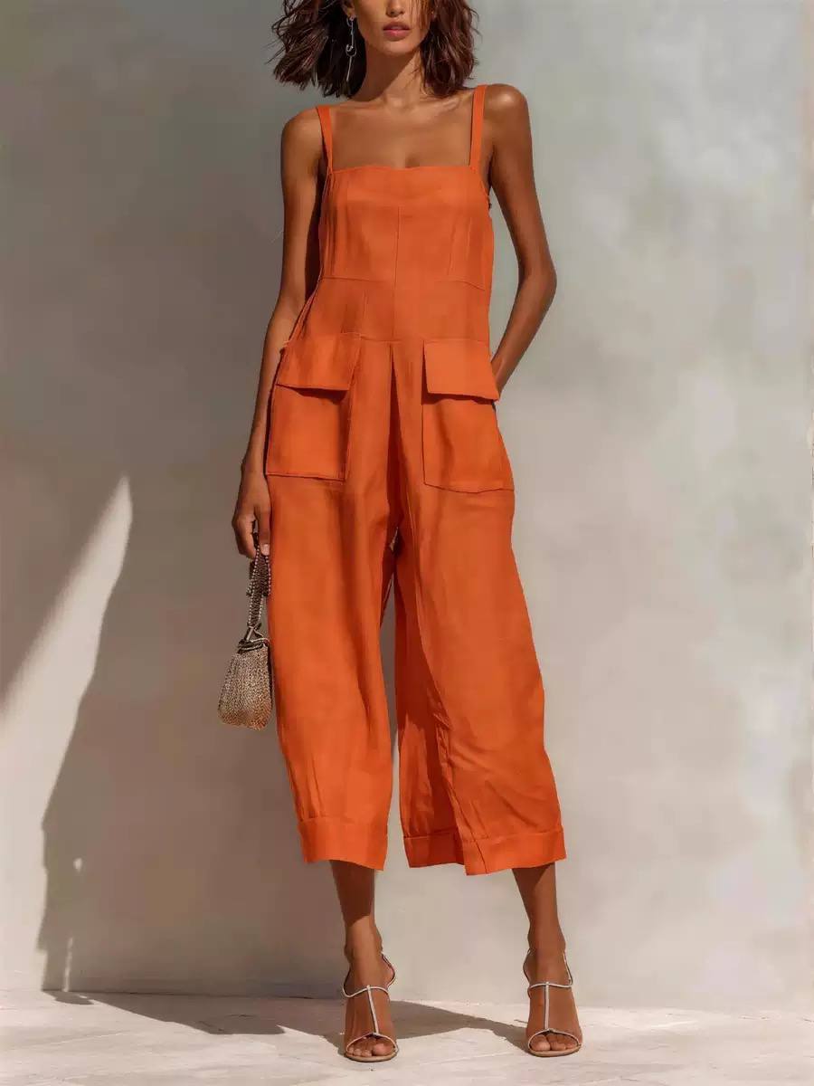 Minimalist Wide-Leg Utility Jumpsuit