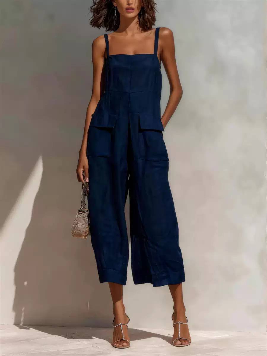 Minimalist Wide-Leg Utility Jumpsuit